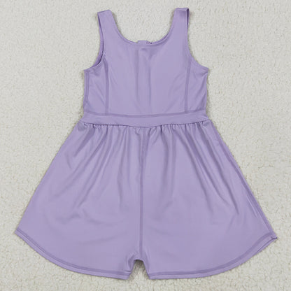 Baby Girls Jumpsuits Lavender Sleeveless Yoga Jumpsuits SR3020 5.23