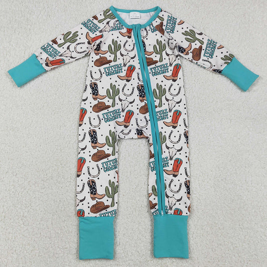 Baby Boys Rompers Cactus Boot Future Cowboys Western Zip Rompers LR2944 1.2