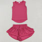 Sibling Baby Girls Yoga Clothes Sleeveless Colorful Yoga Vests Top Ruffle Shorts Sets 5.28