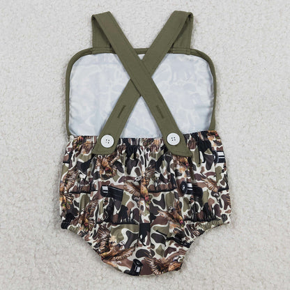Baby Boys Rompers Strap Southern Dog Ducks Camo Hunting Rompers SR3926