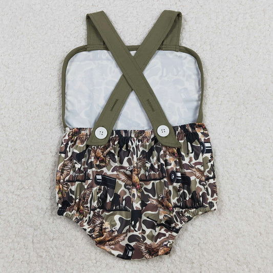 Baby Boys Rompers Strap Southern Dog Ducks Camo Hunting Rompers SR3926