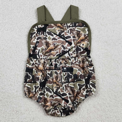 Baby Boys Rompers Strap Southern Dog Ducks Camo Hunting Rompers SR3926