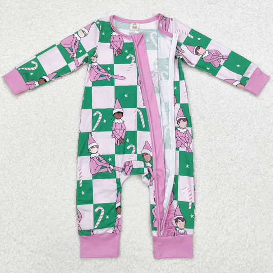 Baby Infant Girls Rompers Pink Christmas Zip Rompers LR1818