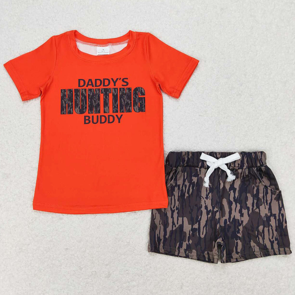 Baby Boys Clothes Daddy's Hunting Buddy Tee Camo Shorts Sets BSSO0922