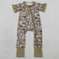 Baby Girls Rompers Southern Olive Camo Bows Two Way Zip Convertible Rompers SR3931