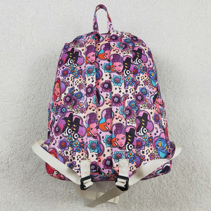 Baby Kids Bags Demon Hunter Flowers Zipper School Back Bags BA0384