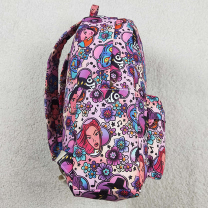 Baby Kids Bags Demon Hunter Flowers Zipper School Back Bags BA0384