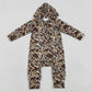 Baby Boys Rompers Southern Dark Brown Camo Hoodie Two Way Zip Convertible Rompers LR2826 1.2