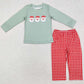 Baby Boys Clothes Christmas Santa Top Red Checkered Pants Outfits Sets BLP0774