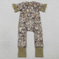 Baby Girls Rompers Southern Olive Camo Bows Two Way Zip Convertible Rompers SR3931