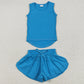 Baby Girls Clothes Blue Sleeveless Yoga Top Skorts Sets GSSO2504 5.23