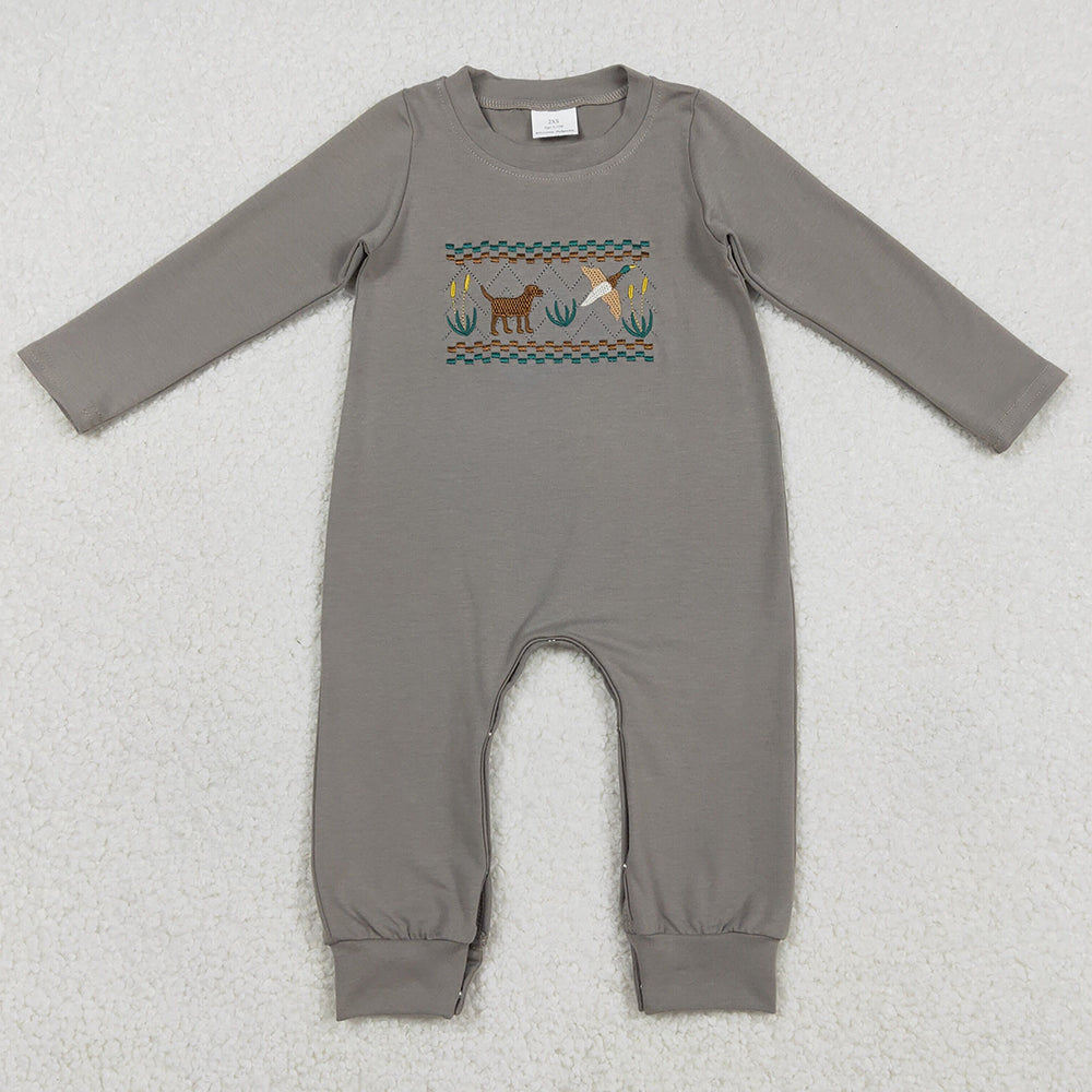 Baby Boys Rompers Embroidery Dog Ducks Hunting Rompers LR2909 1.2