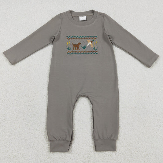 Baby Boys Rompers Embroidery Dog Ducks Hunting Rompers LR2909 1.2