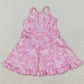 Baby Girls Dress Pink Strap Butterfly Yoga Ruffle Knee Length Dresses GSD2292 5.23