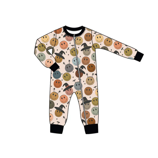 Preorder moq 5 Baby Infant Boys Long Sleeves Magic Hats Smiles Plaid Zipper Romper 7.16