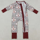 Baby Boys Rompers Turkey Checked Thanksgiving Zipper Footie Rompers LR2691 10.4