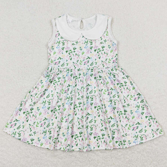 Boutique Baby Girls Dress Sleeveless Floral Knee Length Dresses GSD0885