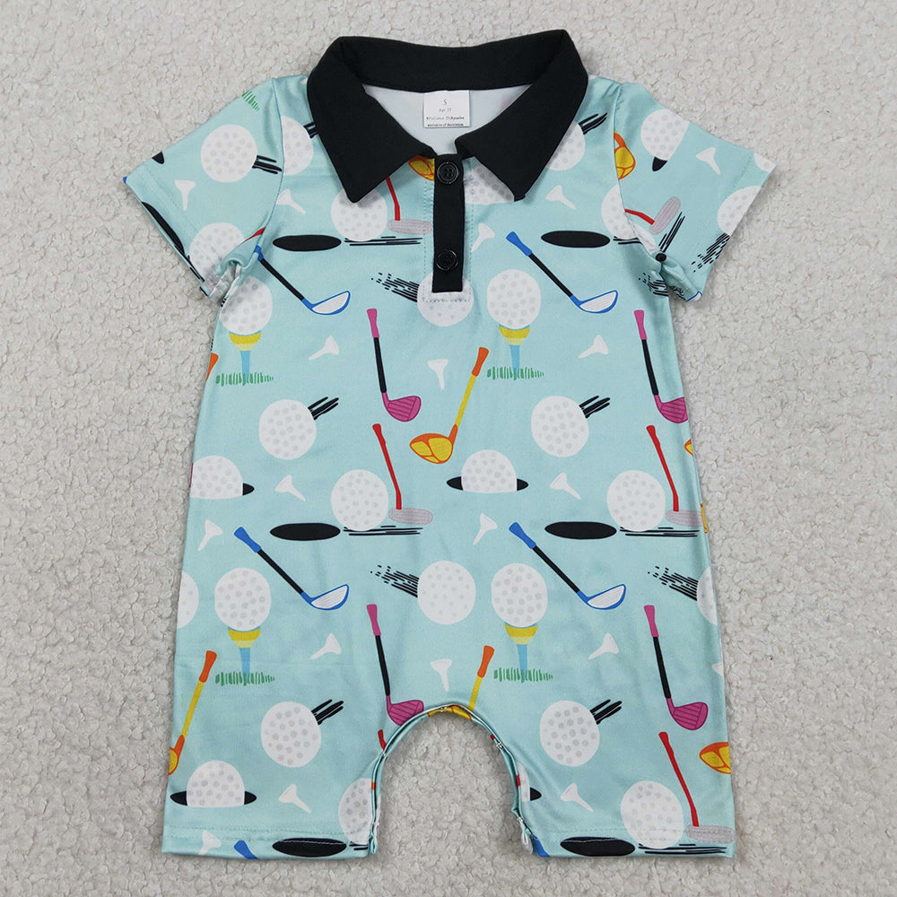 Baby Boys Rompers Short Sleeves Golf Button Rompers SR3086