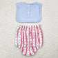 Baby Boys Rompers Sleeveless Flags Red Stripe Stars 4th Of July Rompers SR3049 5.1