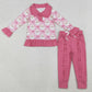 Baby Girls Clothes Pink Checked Santa Button Top Pockets Pants Christmas Clothes Sets GLP2881 10.14