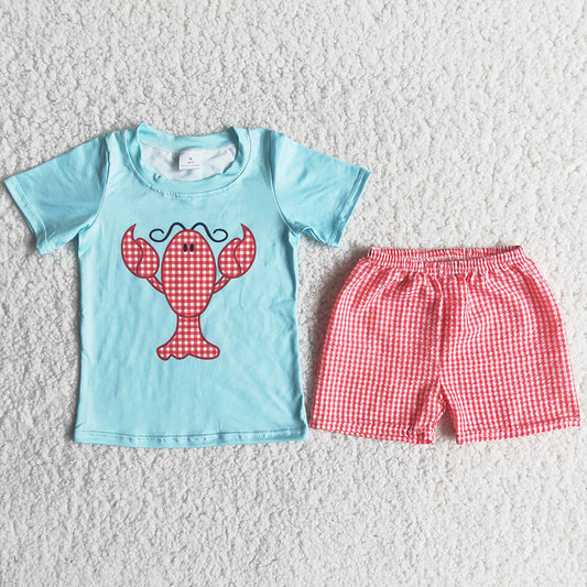 Fashion Toddler Baby Boy Clothes Set Summer Lobster Boys Boutique Outfits A8-3 4.28