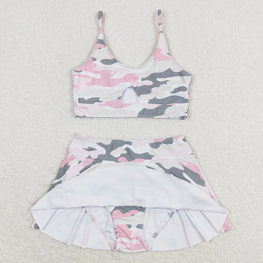 Baby Girls Swimsuits Summer Pink Camo Top Bottoms 2pcs Swimsuits S0285