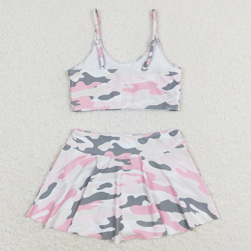 Baby Girls Swimsuits Summer Pink Camo Top Bottoms 2pcs Swimsuits S0285