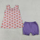 Baby Girls Clothes Bows Flowers Stripe Back Bows Tunic Ruffle Shorts Clothes Sets GSSO2785