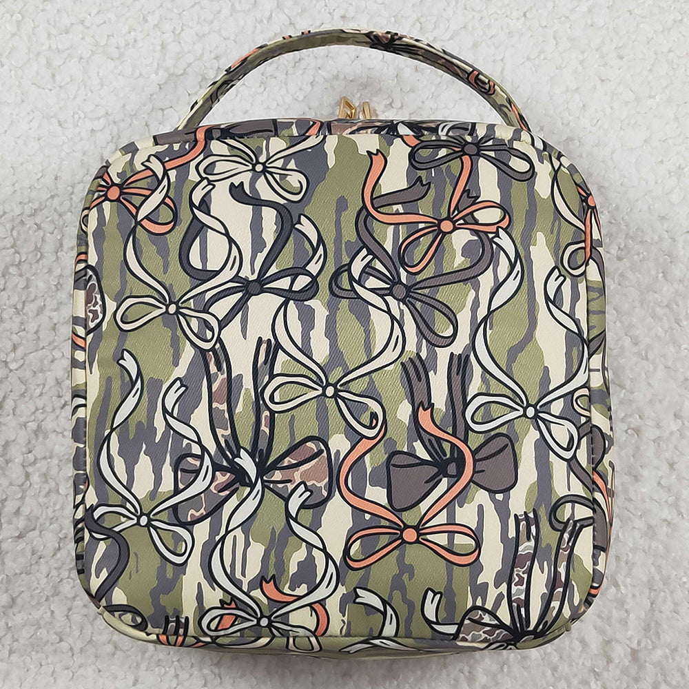 Baby Kids Bags Southern Olive Camo Bows Lunch Boxes Bags BA0393