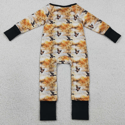 Baby Boys Rompers Ducks Hunting Two Way Zipper Convertible Rompers LR2986