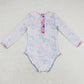 Baby Girls Swimsuits Pavilion Flowers Long Sleeve One Piece Swimsuits S0376