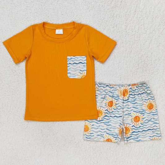 Baby Boys Clothes Sea Sun Short Sleeve Tee Shirts Tops Shorts Sets BSSO0897