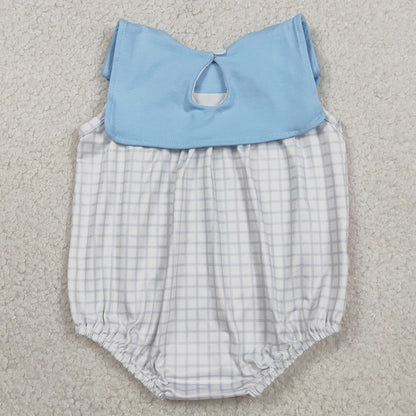 Baby Boys Rompers Sleeveless Blue Checked Rompers SR3751