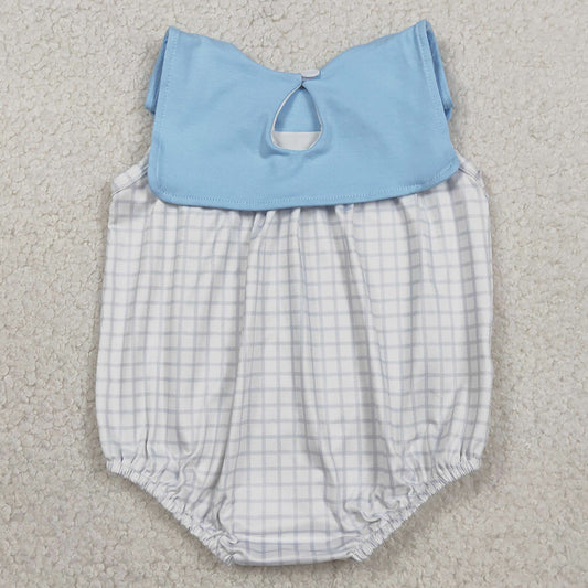 Baby Boys Rompers Sleeveless Blue Checked Rompers SR3751