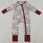 Baby Boys Rompers Turkey Checked Thanksgiving Zipper Footie Rompers LR2691 10.4