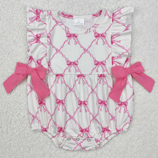 Baby Infant Girls Rompers Pink Bows Sleeveless Rompers SR2269