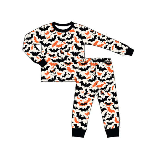 Preorder (moq 5)Baby Boys Long Sleeves Bats Plaid Top Pant Pajamas Set 6.20