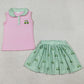 Baby Girls Clothes Embroidery Golf Trucks Button Top Checked Skirt Shorts Clothes Sets GSD3120 1.8