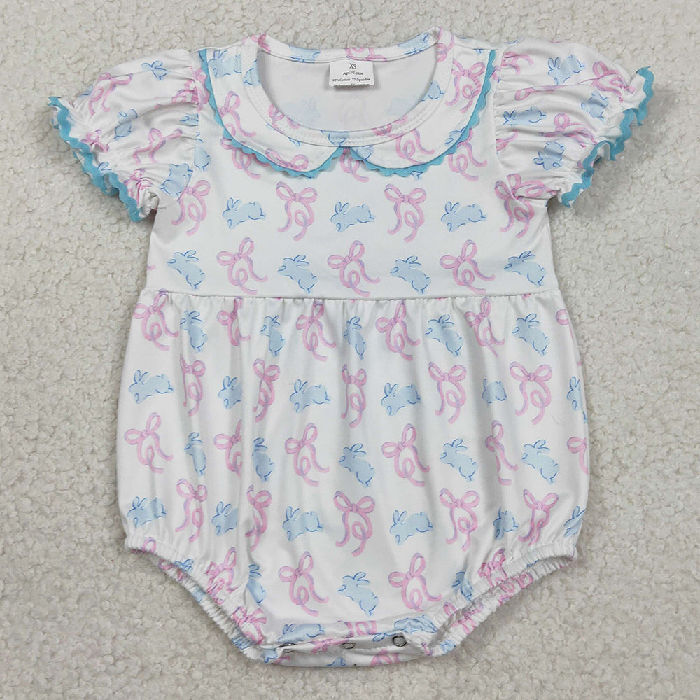 Girls short sleeve rompers