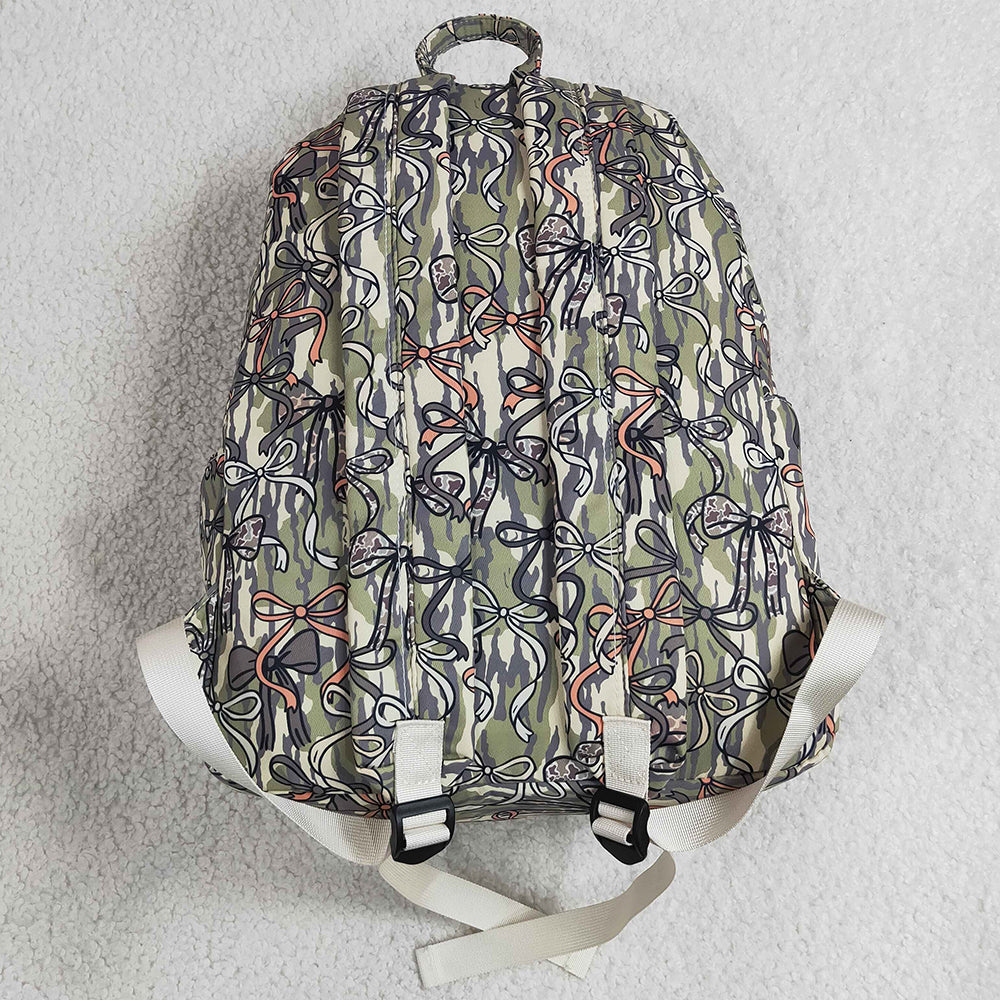Baby Kids Backpacks Southern Olive Camo Bows School Back Bags BA0394
