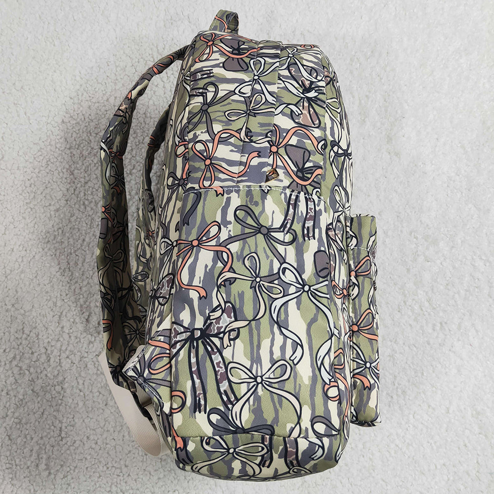 Baby Kids Backpacks Southern Olive Camo Bows School Back Bags BA0394