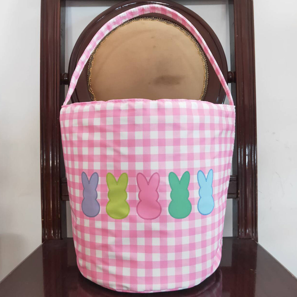 Baby Girls Bags Easter Pink Checkered Bunny Basket Bags BA0160