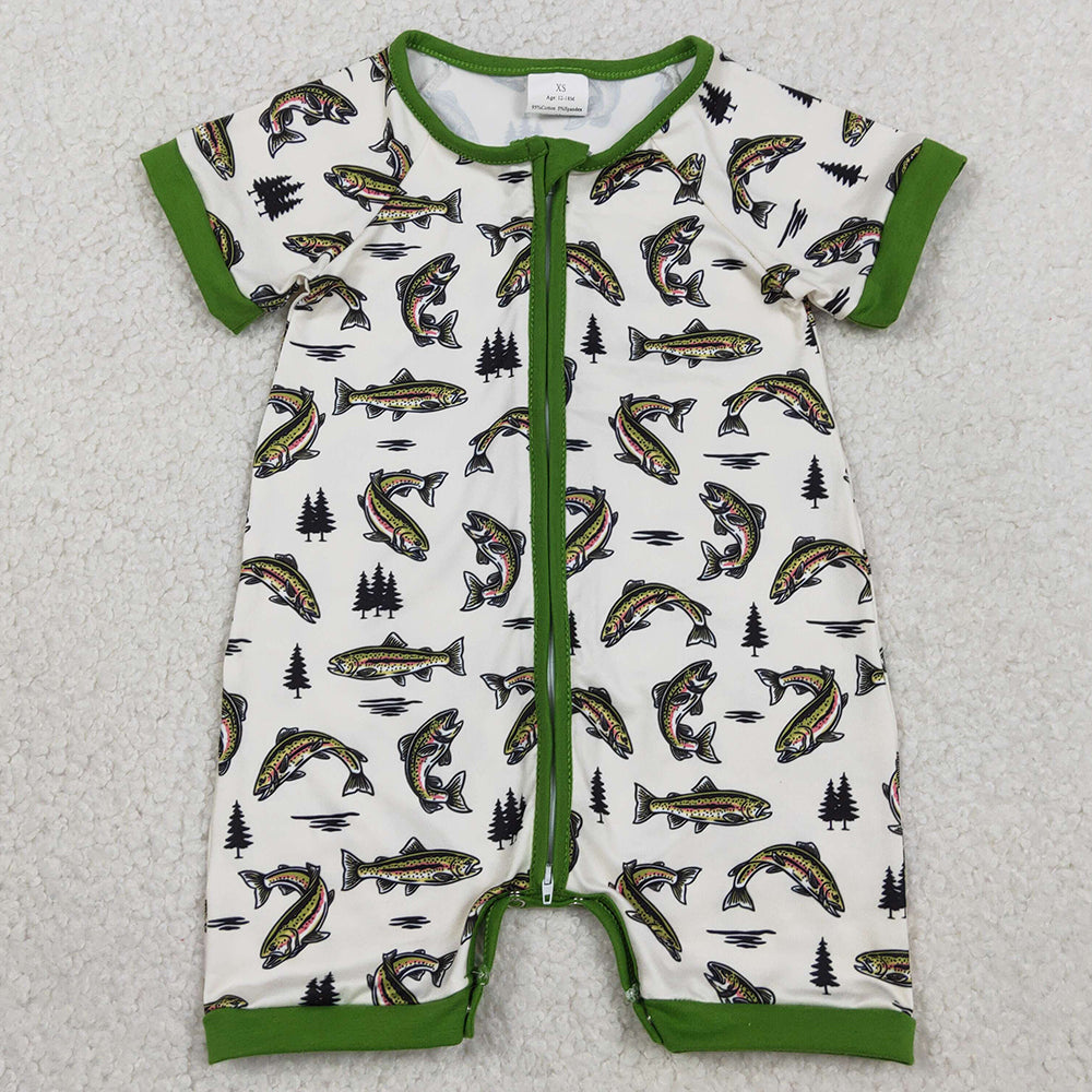 Boys short sleeve rompers