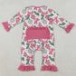 Baby Girls Rompers Candy Cane Trees Christmas Ruffle Zipper Footie Rompers LR2486 10.13