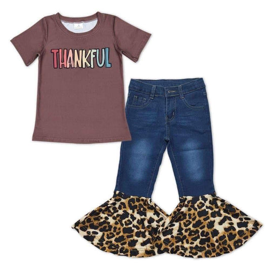 Thankful Kids Girls Clothes Jeans Bell Pants Sets GSPO0981