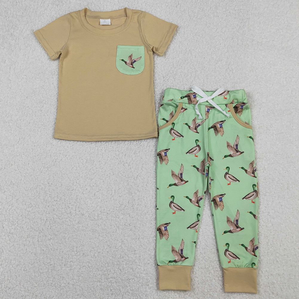 Baby Boys Clothes Short Sleeve Shirts Top Pockets Legging Pants Southern Hunting Clothes Sets BSPO0607 11.1