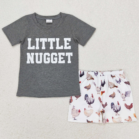 Baby Boys Clothes Little Nugget Short Sleeve Shirt Rooster Shorts Sets BSSO0943