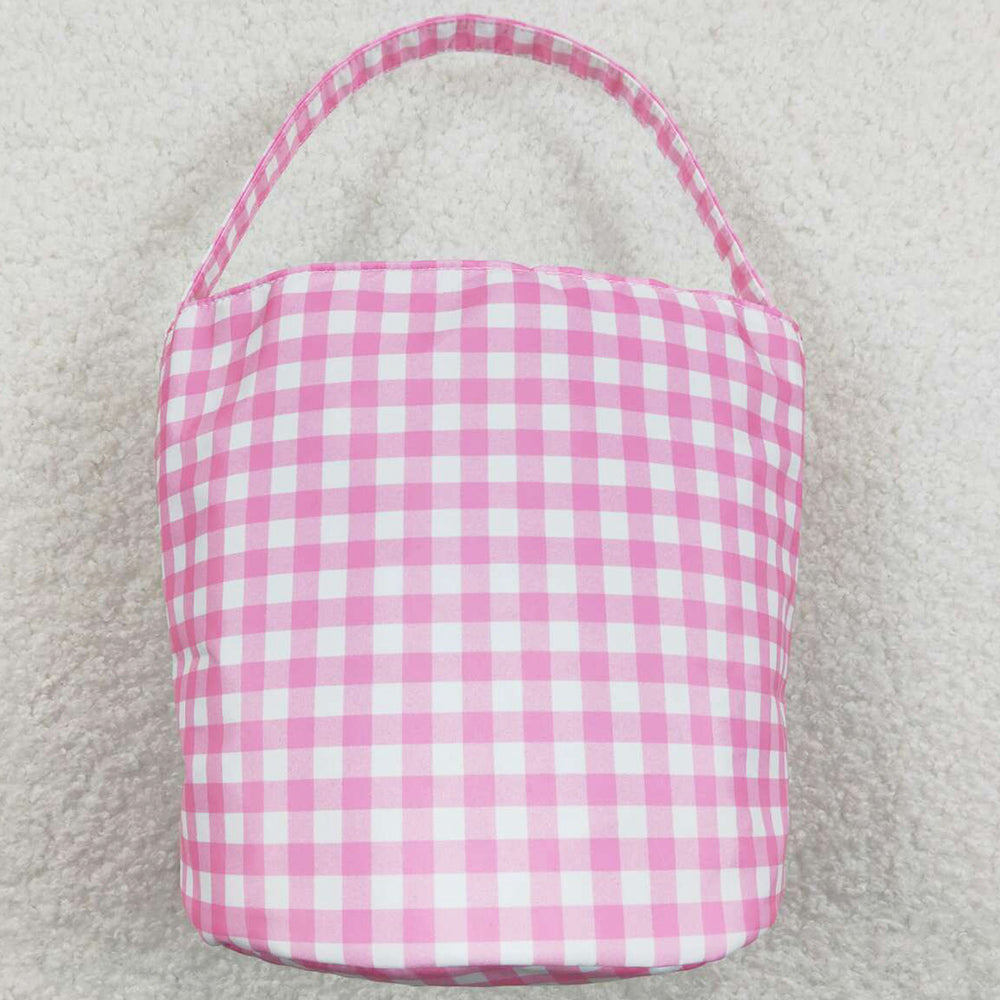 Baby Girls Bags Easter Pink Checkered Bunny Basket Bags BA0160