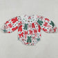 Smocked Baby Girls Bows Holly Bows Plaid Christmas Ruffle Rompers LR2217 11.3