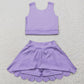 Baby Girls Clothes Lavender Yoga Vest Skirt Active Wear Clothes Sets GSD2095 5.26